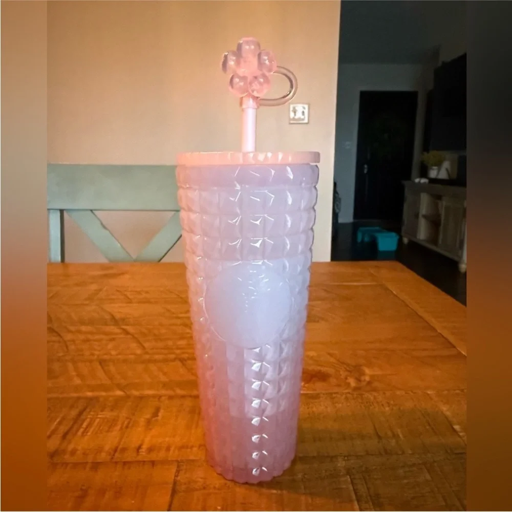 Starbucks Cherry Blossom Jelly Tumbler with Flower Straw, new - Picture 3 of 4